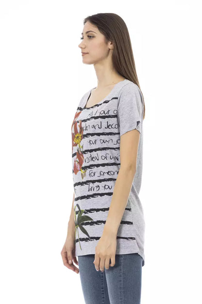 T-shirt Trussardi Action femme en coton et viscose gris – TR-23011