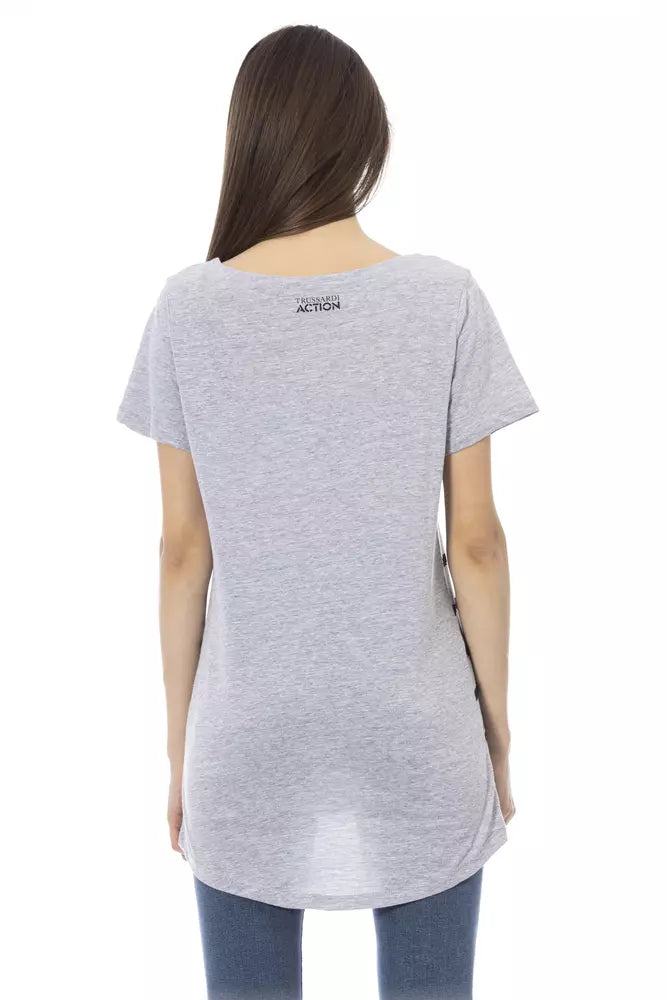 T-shirt Trussardi Action femme en coton et viscose gris – TR-23011