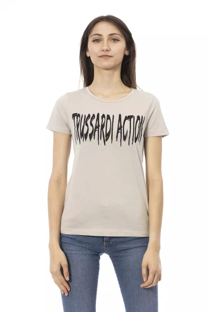 T-shirt Trussardi Action femme en coton et viscose beige – TR-22990