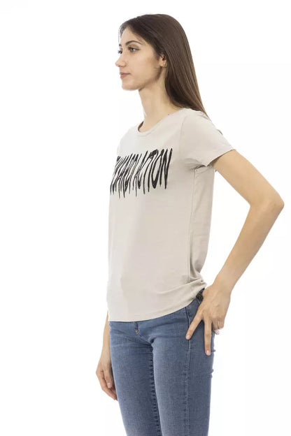 T-shirt Trussardi Action femme en coton et viscose beige – TR-22990