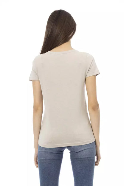 T-shirt Trussardi Action femme en coton et viscose beige – TR-22990