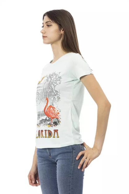 T-shirt Trussardi Action femme en coton et viscose bleu clair – TR-23033