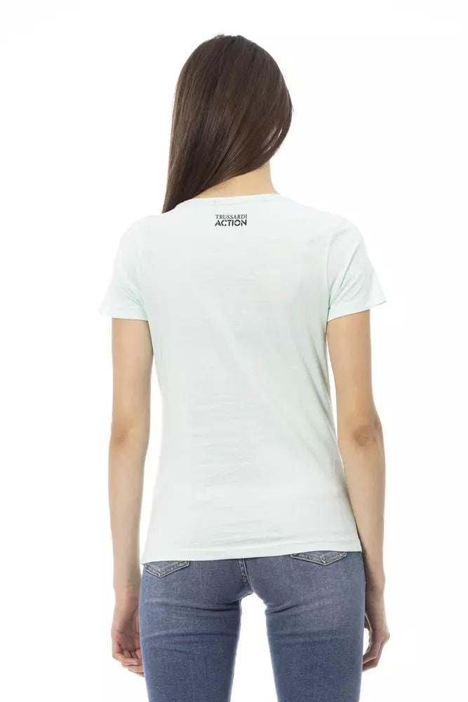 T-shirt Trussardi Action femme en coton et viscose bleu clair – TR-23033