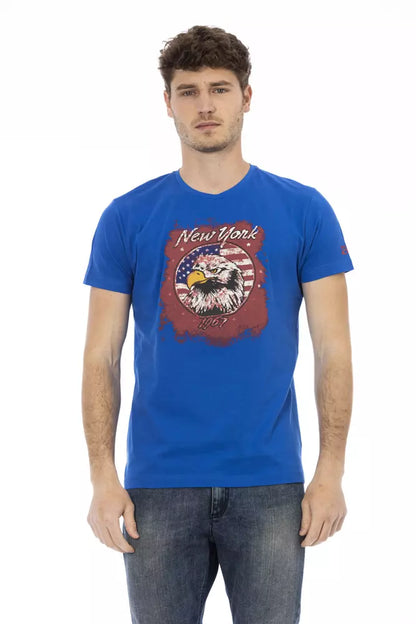 T-shirt Trussardi Action homme en coton et viscose bleu – TR-22764