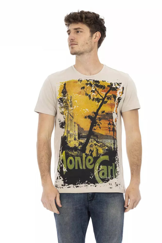 T-shirt Trussardi Action homme en coton et viscose beige – TR-22756