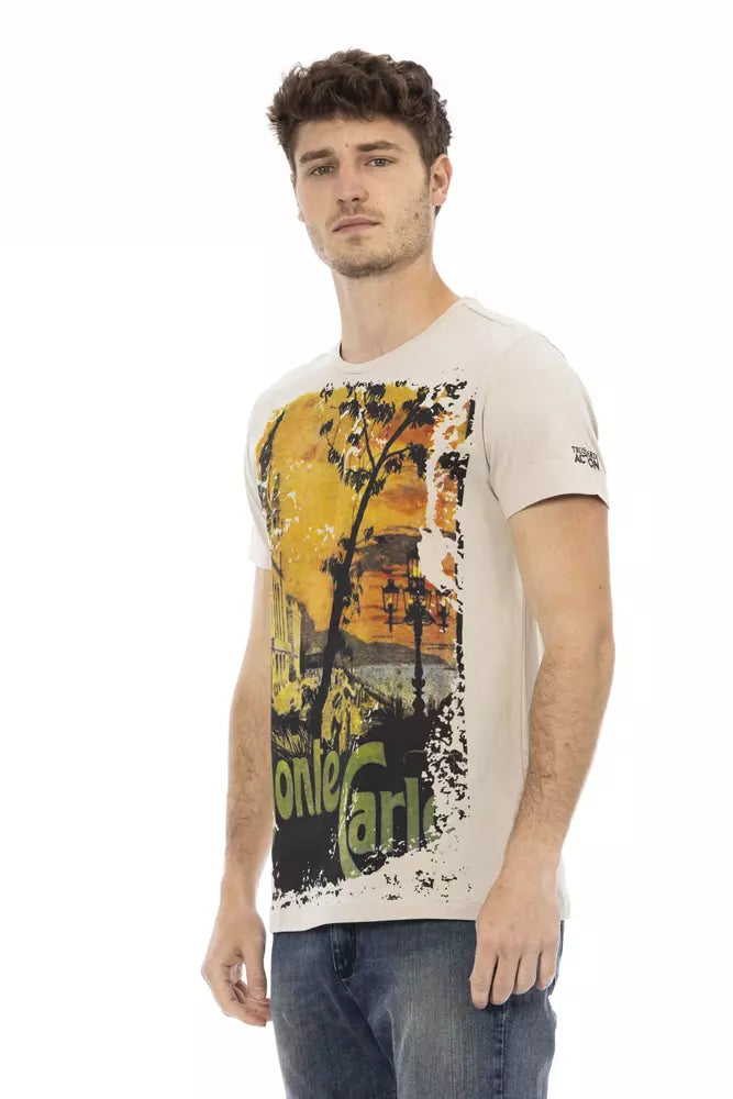 T-shirt Trussardi Action homme en coton et viscose beige – TR-22756