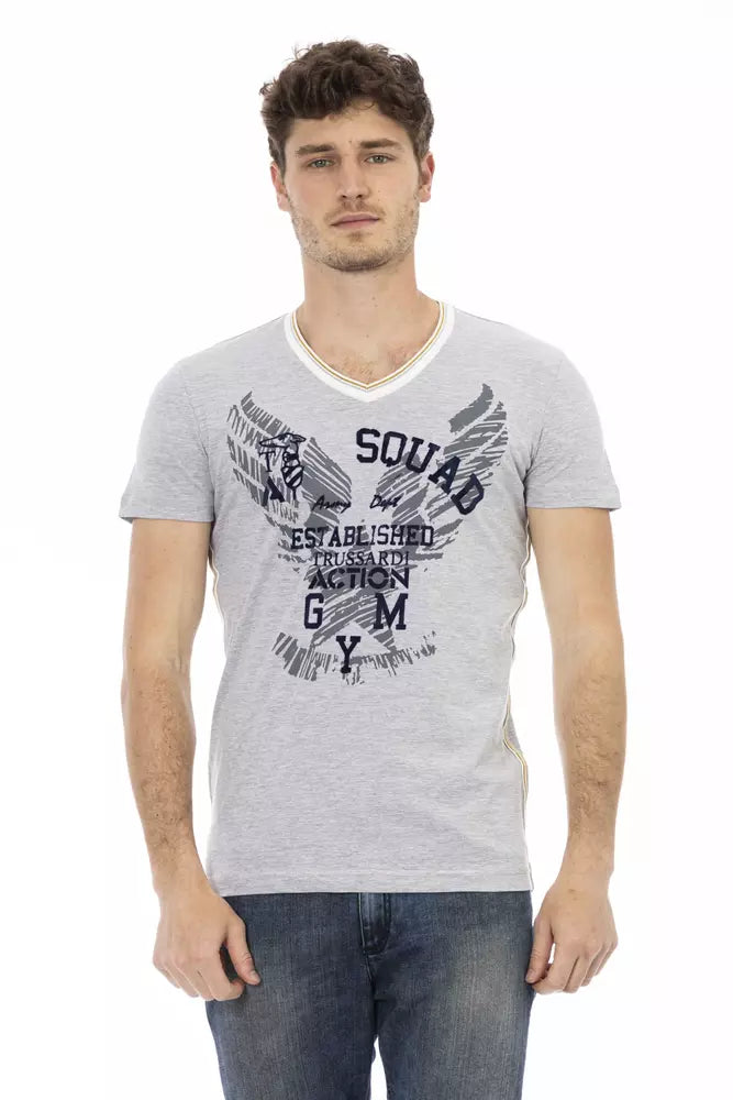 T-shirt Trussardi Action homme en coton et viscose gris – TR-22747