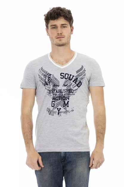 T-shirt Trussardi Action homme en coton et viscose gris – TR-22747