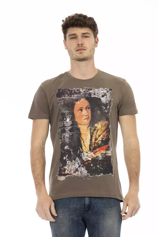 T-shirt Trussardi Action homme en coton et viscose marron – TR-22744