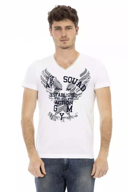 T-shirt Trussardi Action homme en coton et viscose blanc – TR-22746