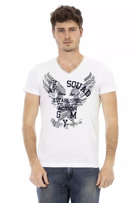 T-shirt Trussardi Action homme en coton et viscose blanc – TR-22746