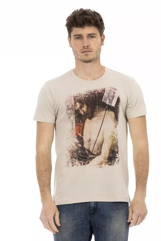 T-shirt Trussardi Action homme en coton et viscose beige – TR-22741