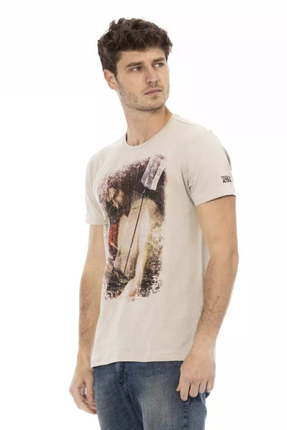 T-shirt Trussardi Action homme en coton et viscose beige – TR-22741