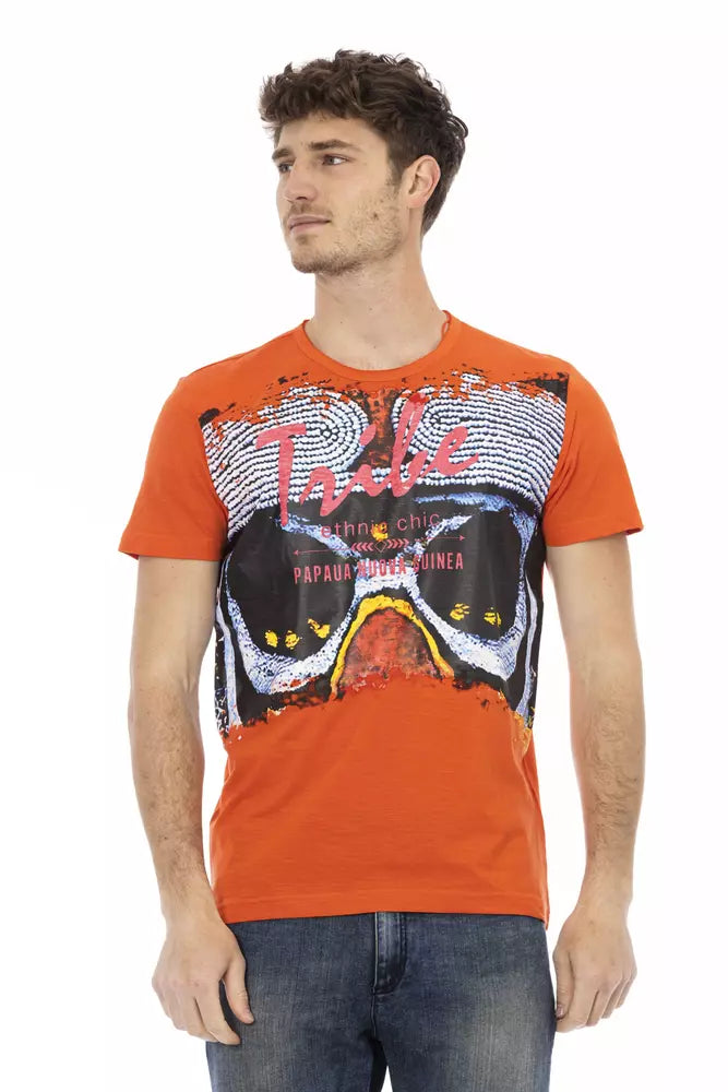 T-shirt Trussardi Action homme en coton et viscose orange – TR-22735