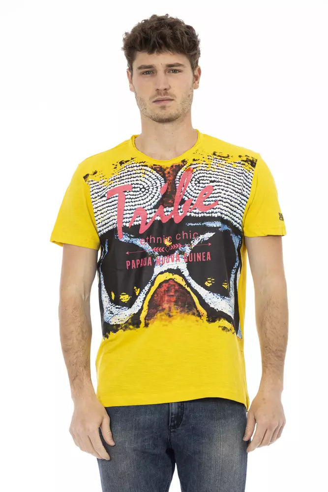 T-shirt Trussardi Action homme en coton et viscose jaune – TR-22733