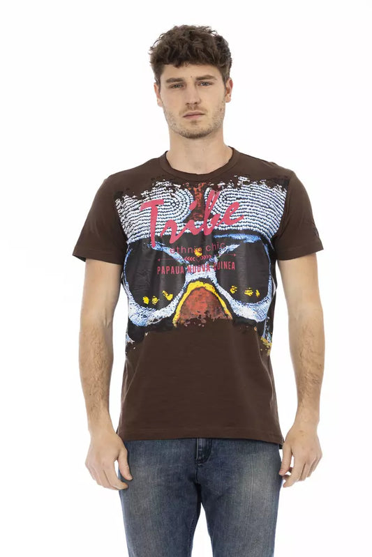 T-shirt Trussardi Action homme en coton et viscose marron – TR-22731