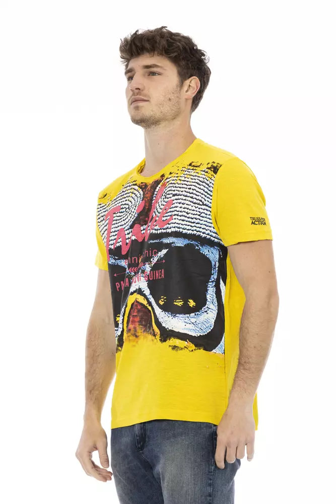 T-shirt Trussardi Action homme en coton et viscose jaune – TR-22733