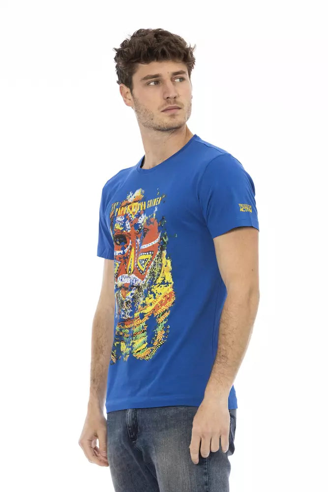 T-shirt Trussardi Action homme en coton et viscose bleu – TR-22725