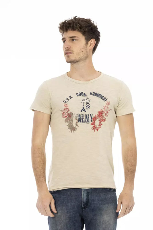 T-shirt Trussardi Action homme en coton et viscose beige – TR-22728