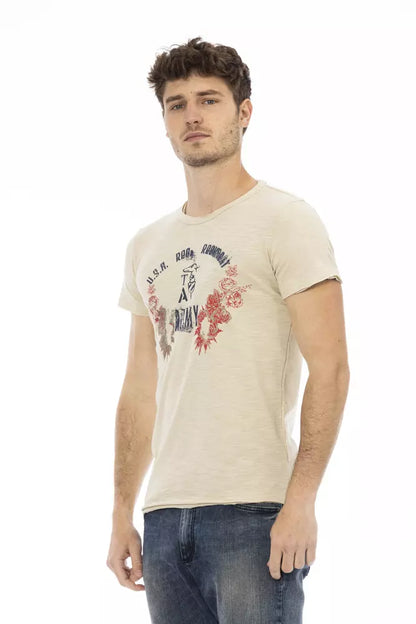 T-shirt Trussardi Action homme en coton et viscose beige – TR-22728