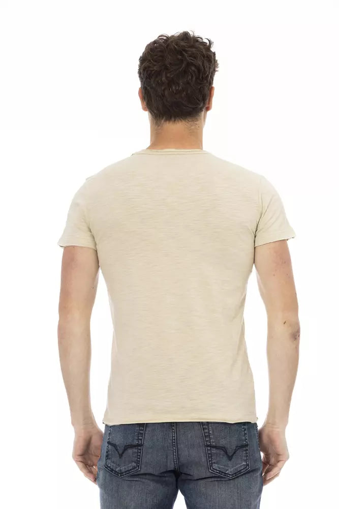 T-shirt Trussardi Action homme en coton et viscose beige – TR-22728