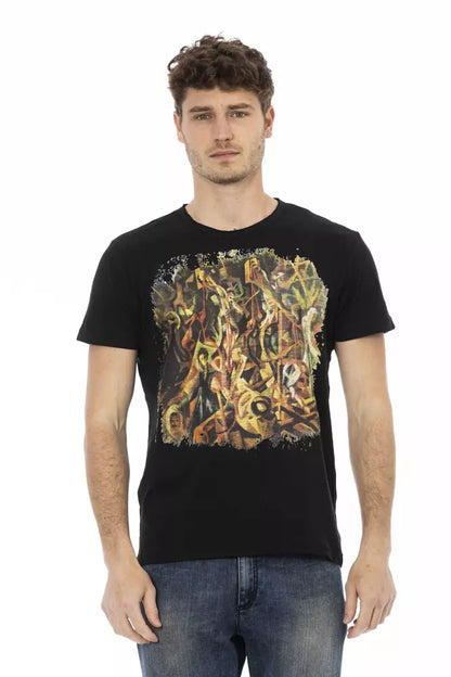 Trussardi Action T-shirt voor heren van katoen en viscose zwart – TR-22714