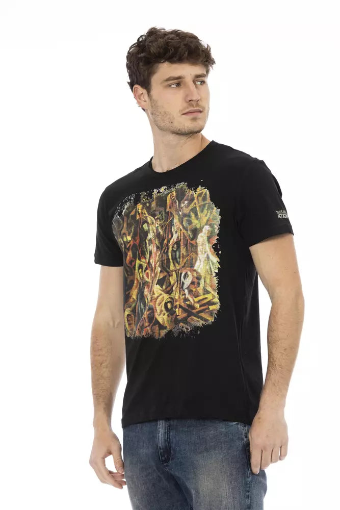 Trussardi Action T-shirt voor heren van katoen en viscose zwart – TR-22714