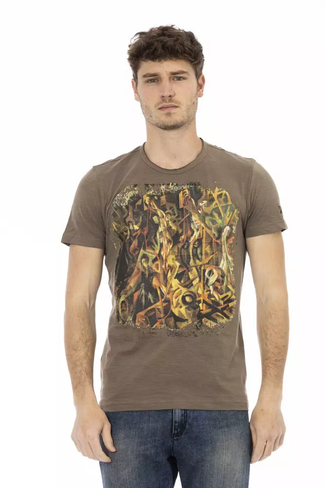 Trussardi Action T-shirt voor heren van katoen en viscose bruin – TR-22715