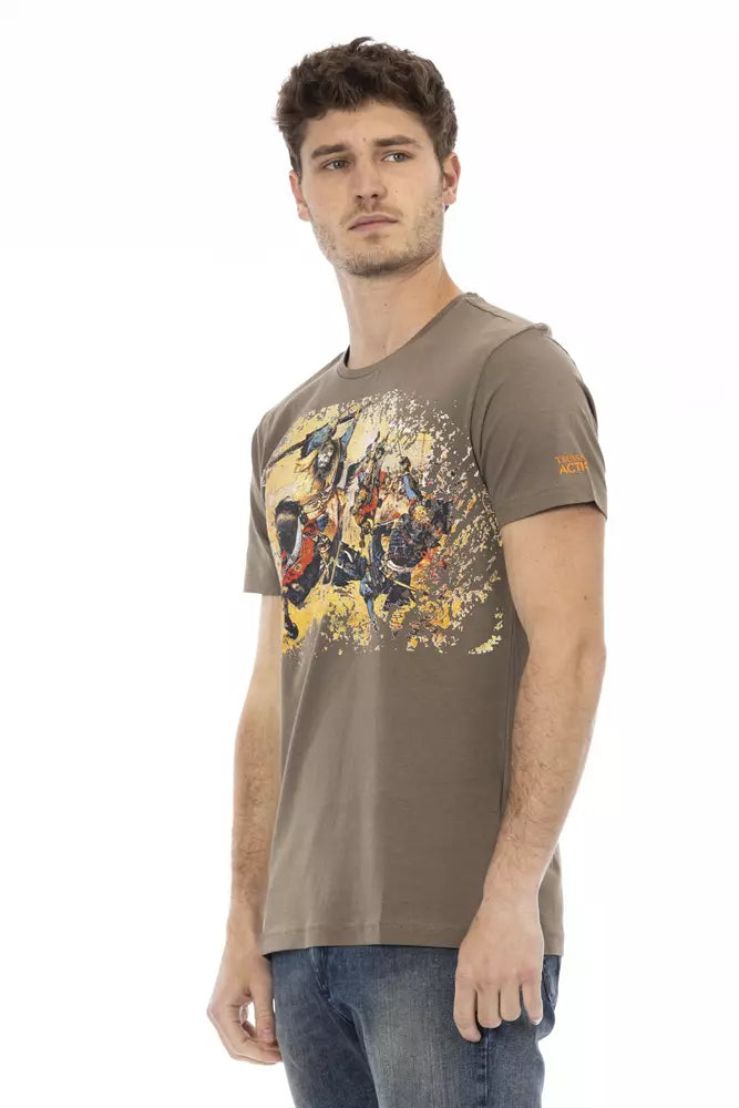 T-shirt Trussardi Action homme en coton et viscose marron – TR-22704