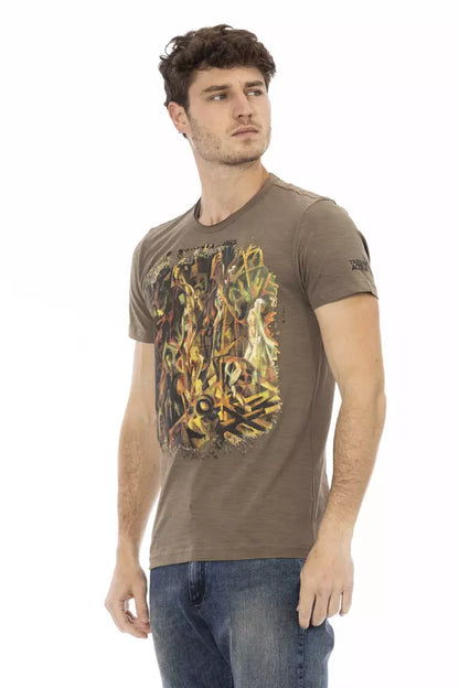 Trussardi Action T-shirt voor heren van katoen en viscose bruin – TR-22715