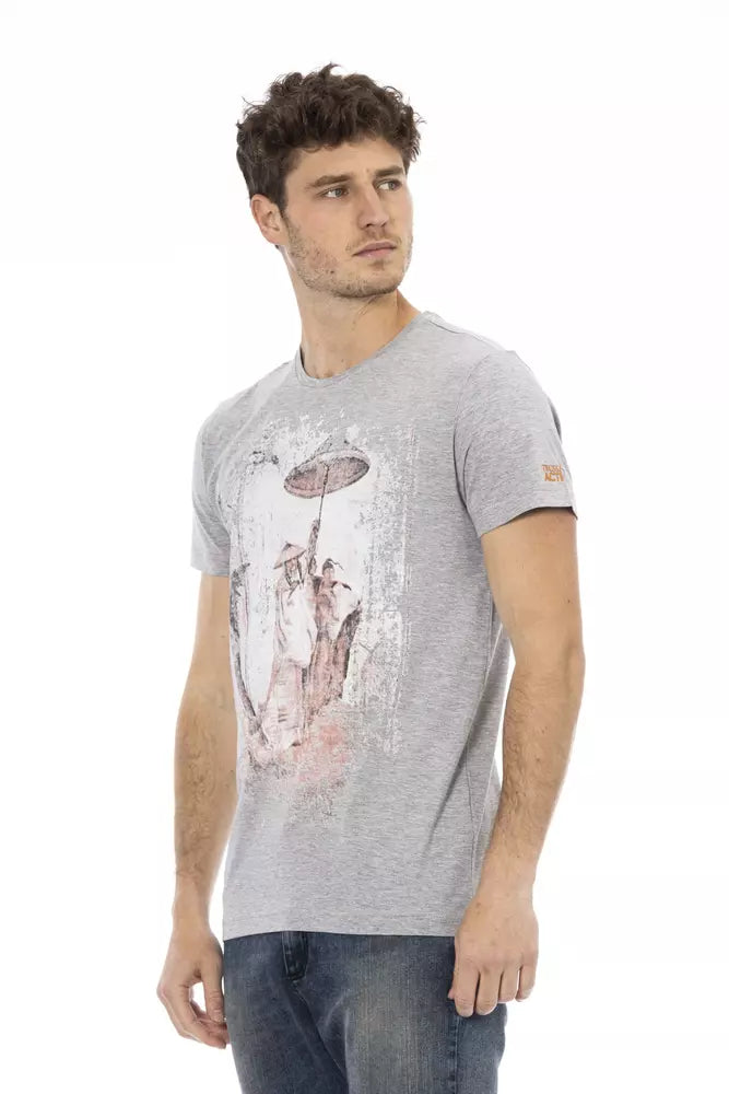 T-shirt Trussardi Action homme en coton et viscose gris – TR-22708