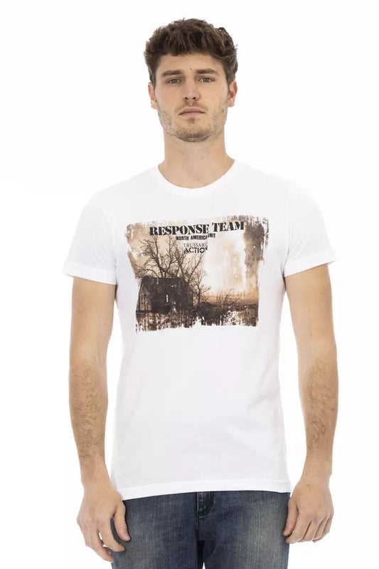 Hvid T-shirt til mænd fra Trussardi Action i bomuld og viskose – TR-22683