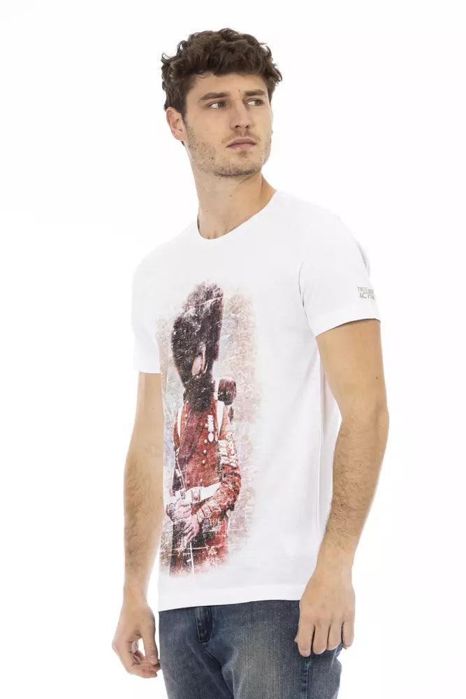 Heren-T-shirt Trussardi Action van katoen en viscose in wit – TR-22684