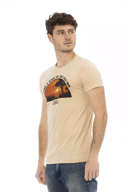 T-shirt Trussardi Action homme en coton et viscose beige – TR-22679
