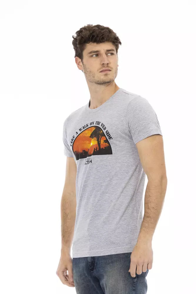 T-shirt Trussardi Action homme en coton et viscose gris – TR-22680
