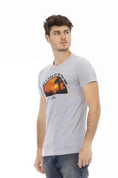 T-shirt Trussardi Action homme en coton et viscose gris – TR-22680