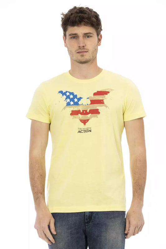 T-shirt Trussardi Action homme en coton et viscose jaune – TR-22677