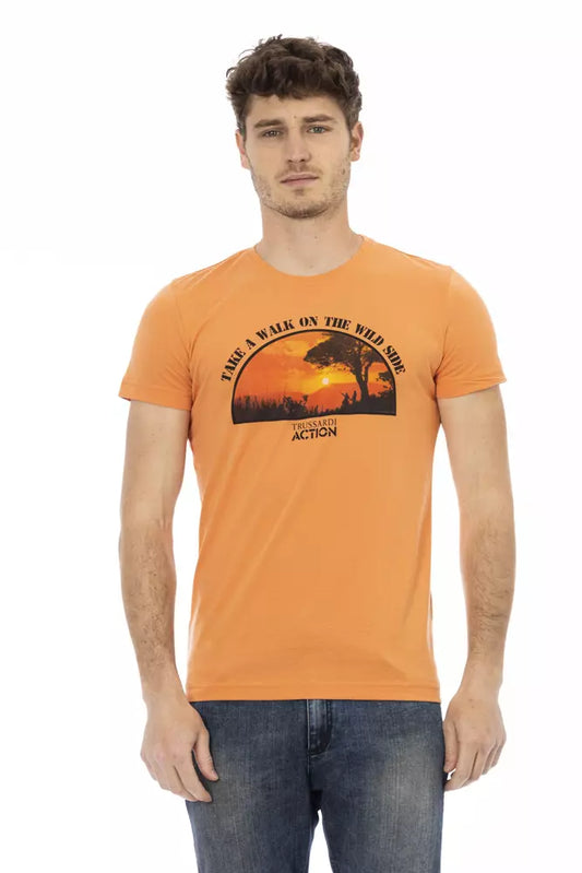 T-shirt Trussardi Action homme en coton et viscose orange – TR-22678