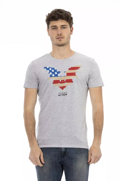 T-shirt Trussardi Action homme en coton et viscose gris – TR-22676