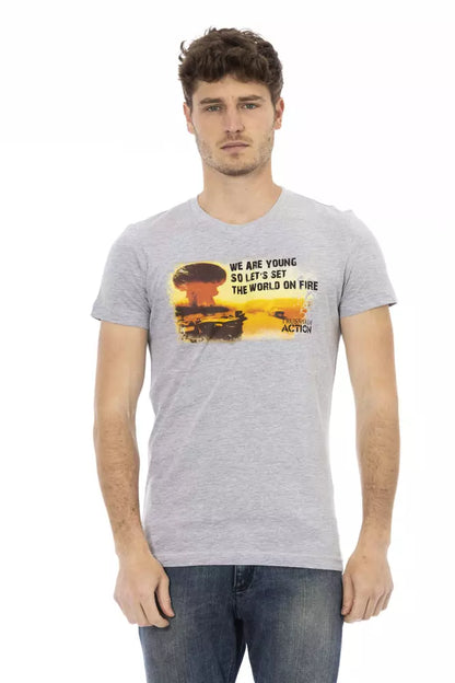 T-shirt Trussardi Action homme en coton et viscose gris – TR-22672