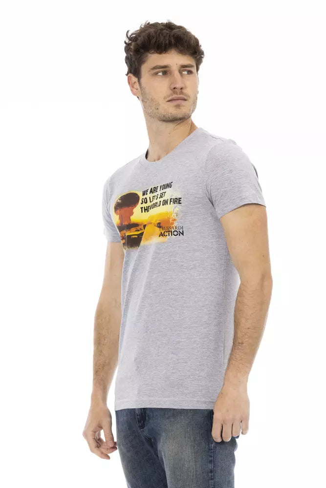 T-shirt Trussardi Action homme en coton et viscose gris – TR-22672