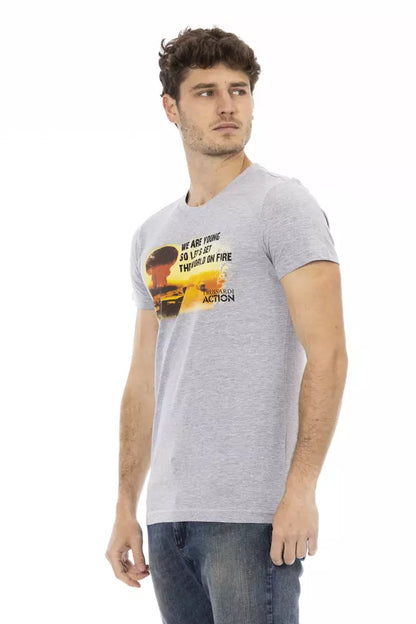 T-shirt Trussardi Action homme en coton et viscose gris – TR-22672