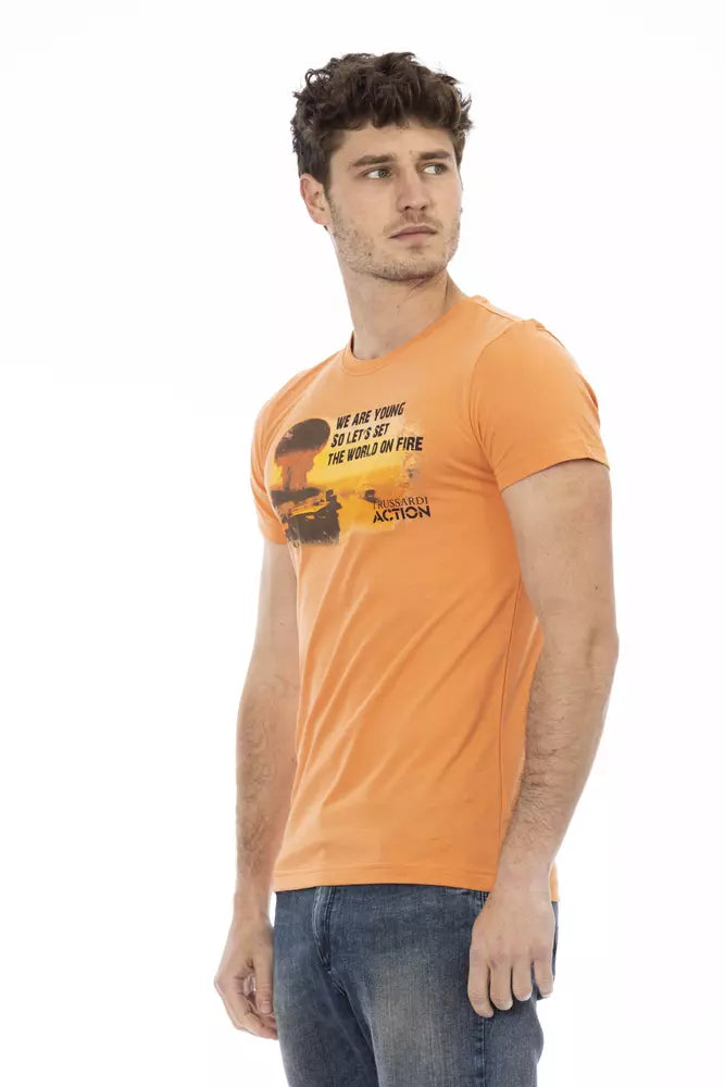 T-shirt Trussardi Action homme en coton et viscose orange – TR-22675
