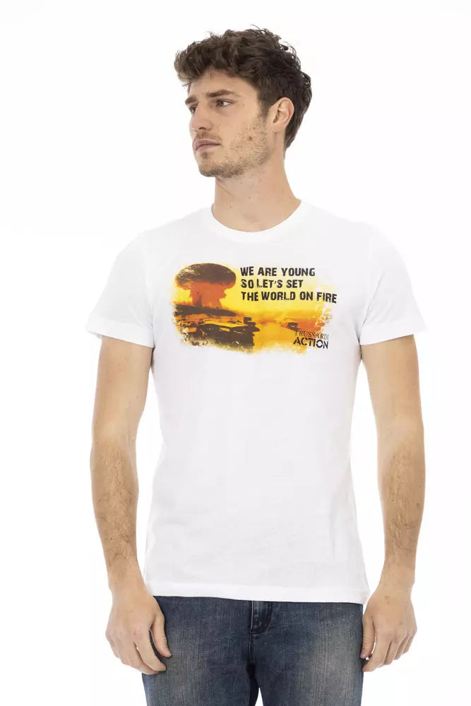 T-shirt Trussardi Action homme en coton et viscose blanc – TR-22674