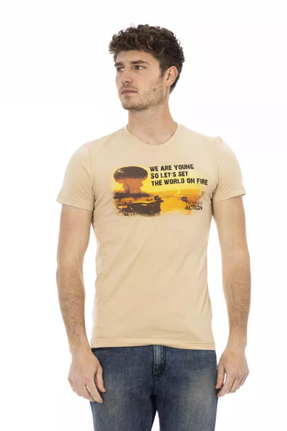 T-shirt Trussardi Action homme en coton et viscose beige – TR-22673