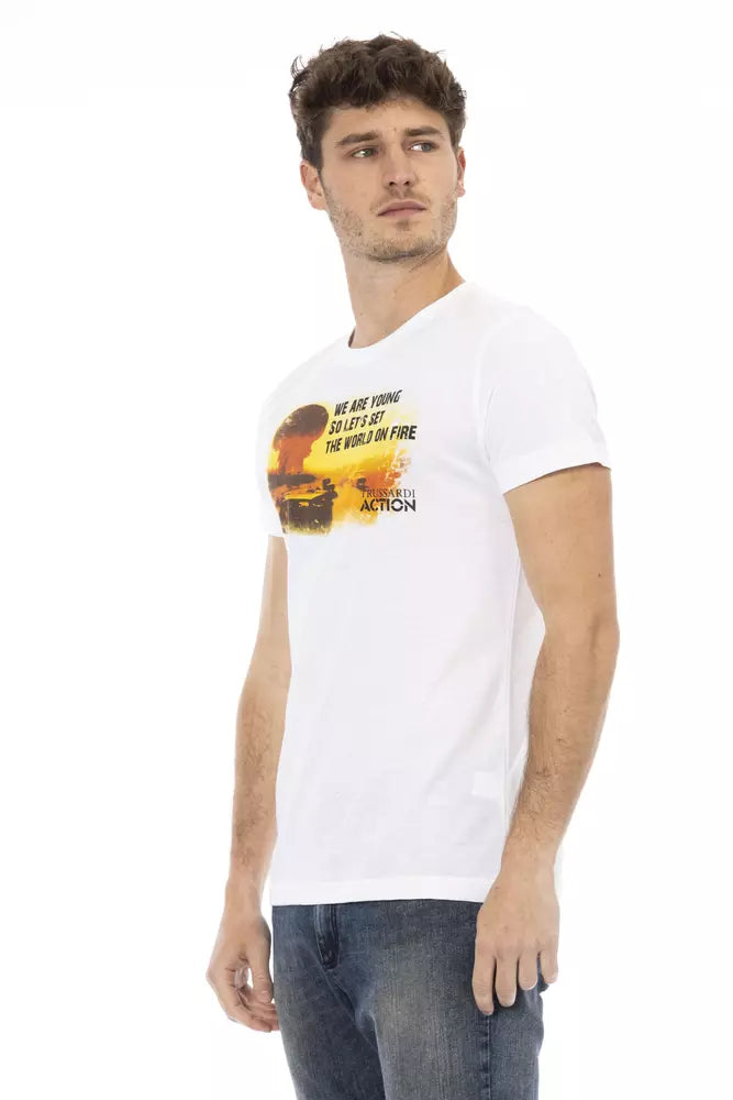 T-shirt Trussardi Action homme en coton et viscose blanc – TR-22674