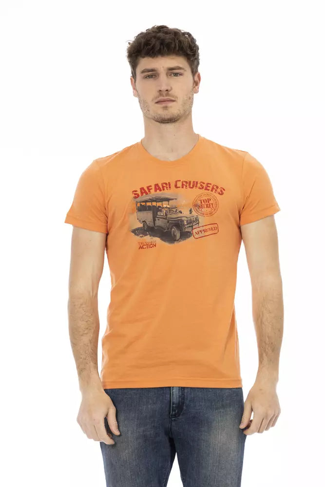 T-shirt Trussardi Action homme en coton et viscose orange – TR-22669