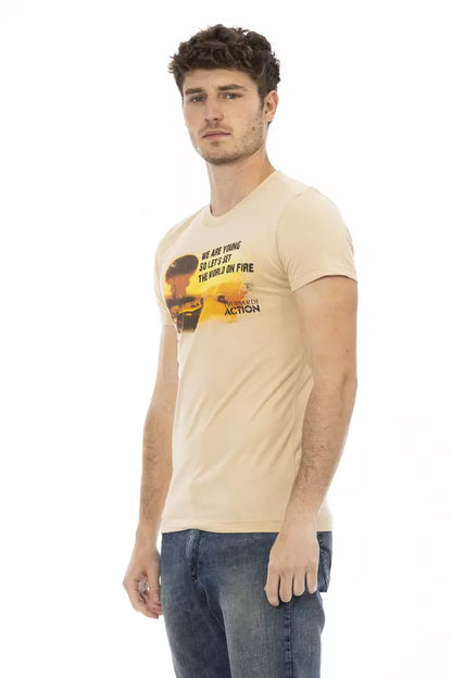 T-shirt Trussardi Action homme en coton et viscose beige – TR-22673