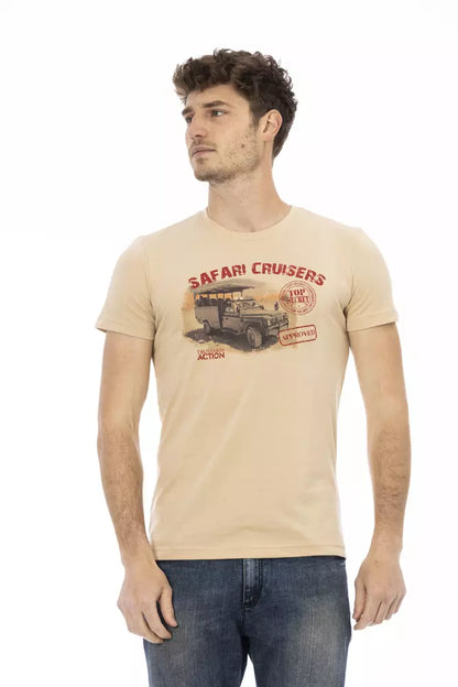 T-shirt Trussardi Action homme en coton et viscose beige – TR-22668