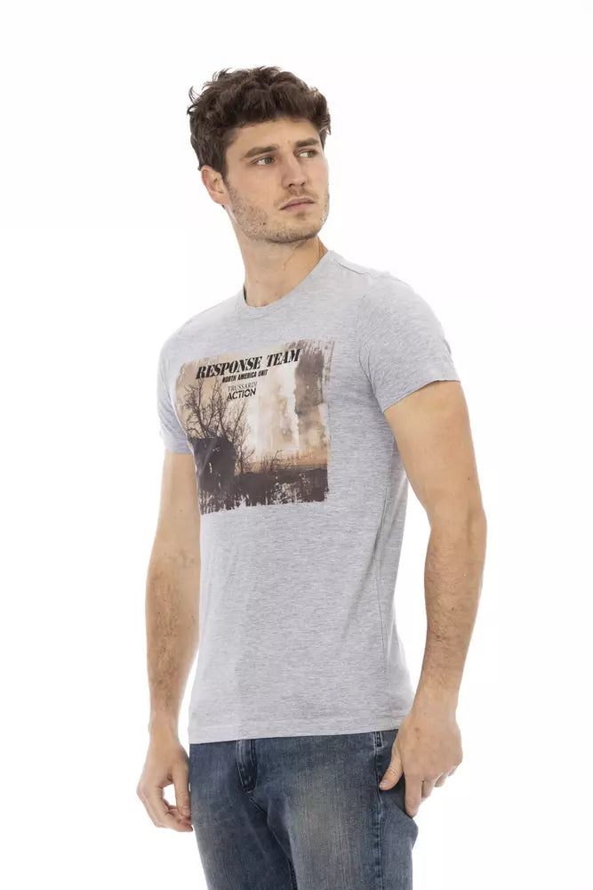 T-shirt Trussardi Action homme en coton et viscose gris – TR-22682